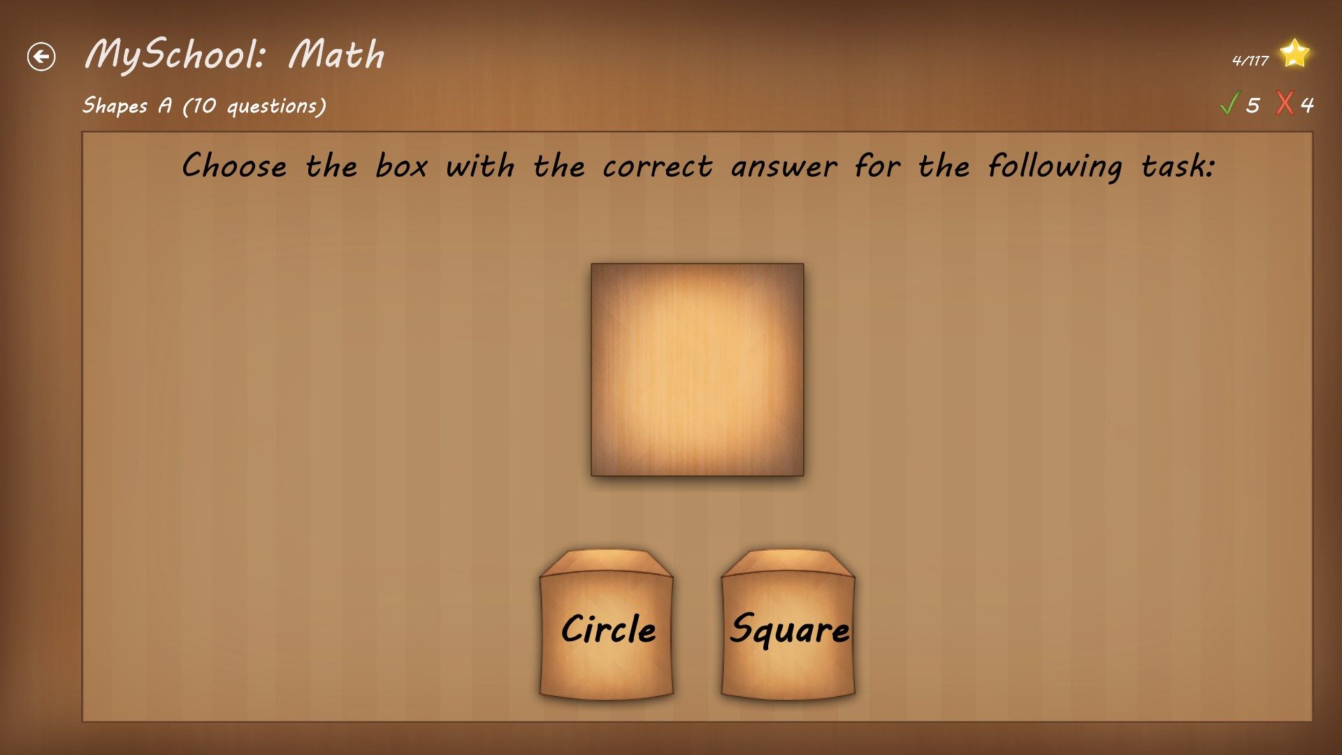 A task example with different shapes.
