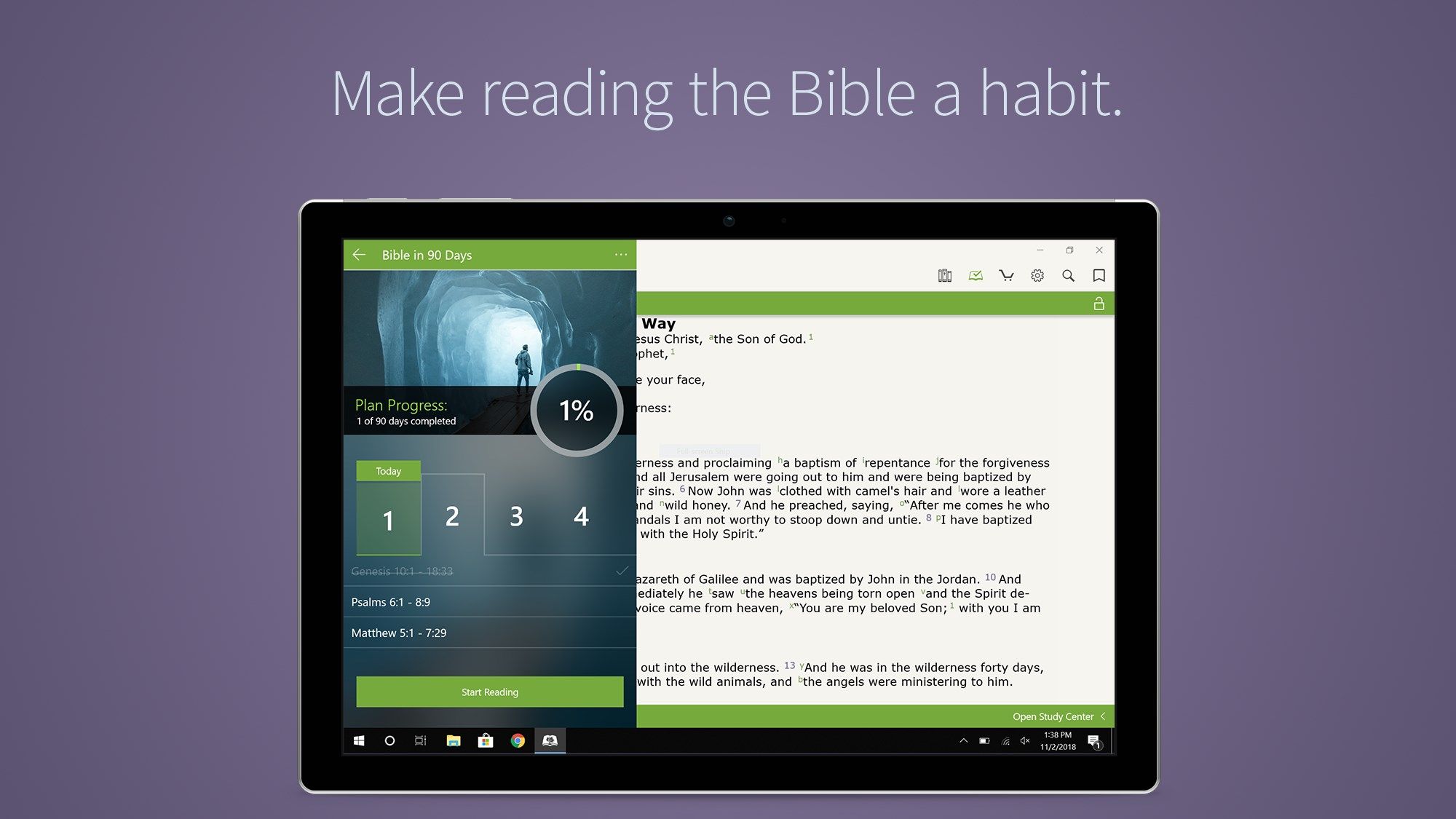 Make reading the Bible a habit.