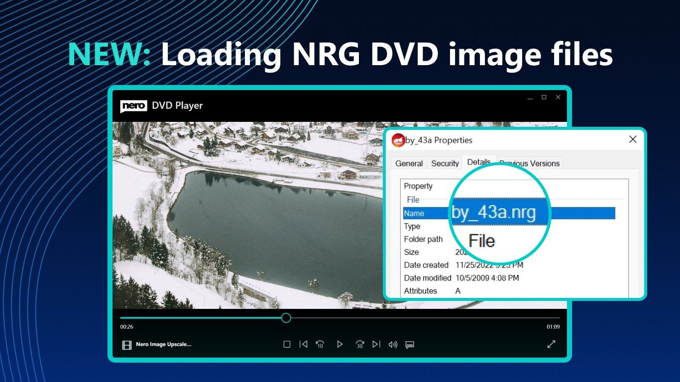 Nero DVD Player new feature--loading NRG DVD image Files, great compatible with Nero Burning Rom