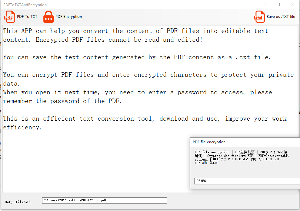 PDF To Text And Encryption