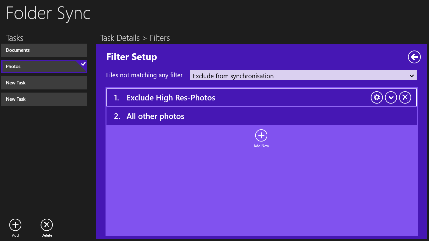 Support for multiple filters