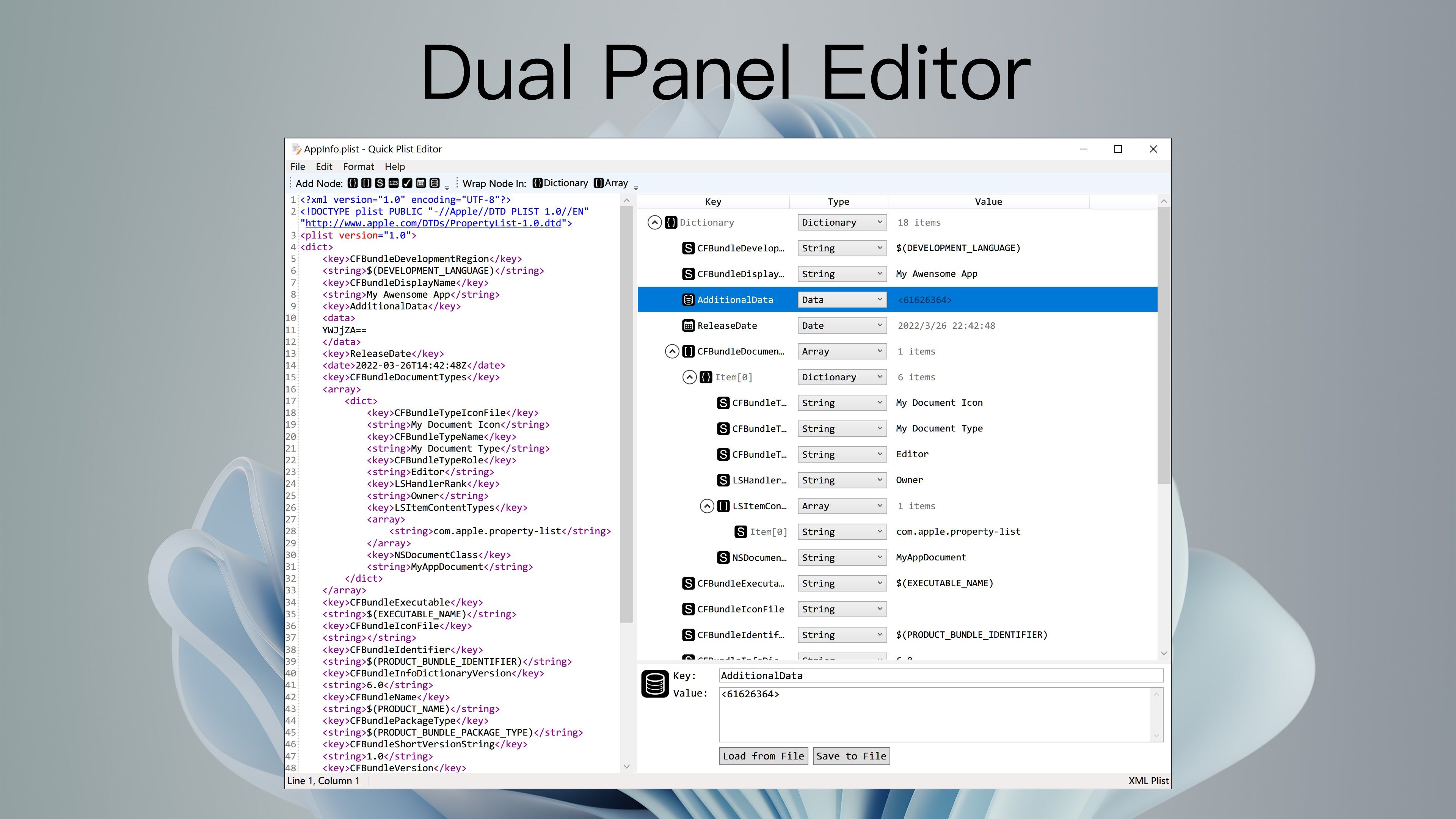 Dual Panel Editor