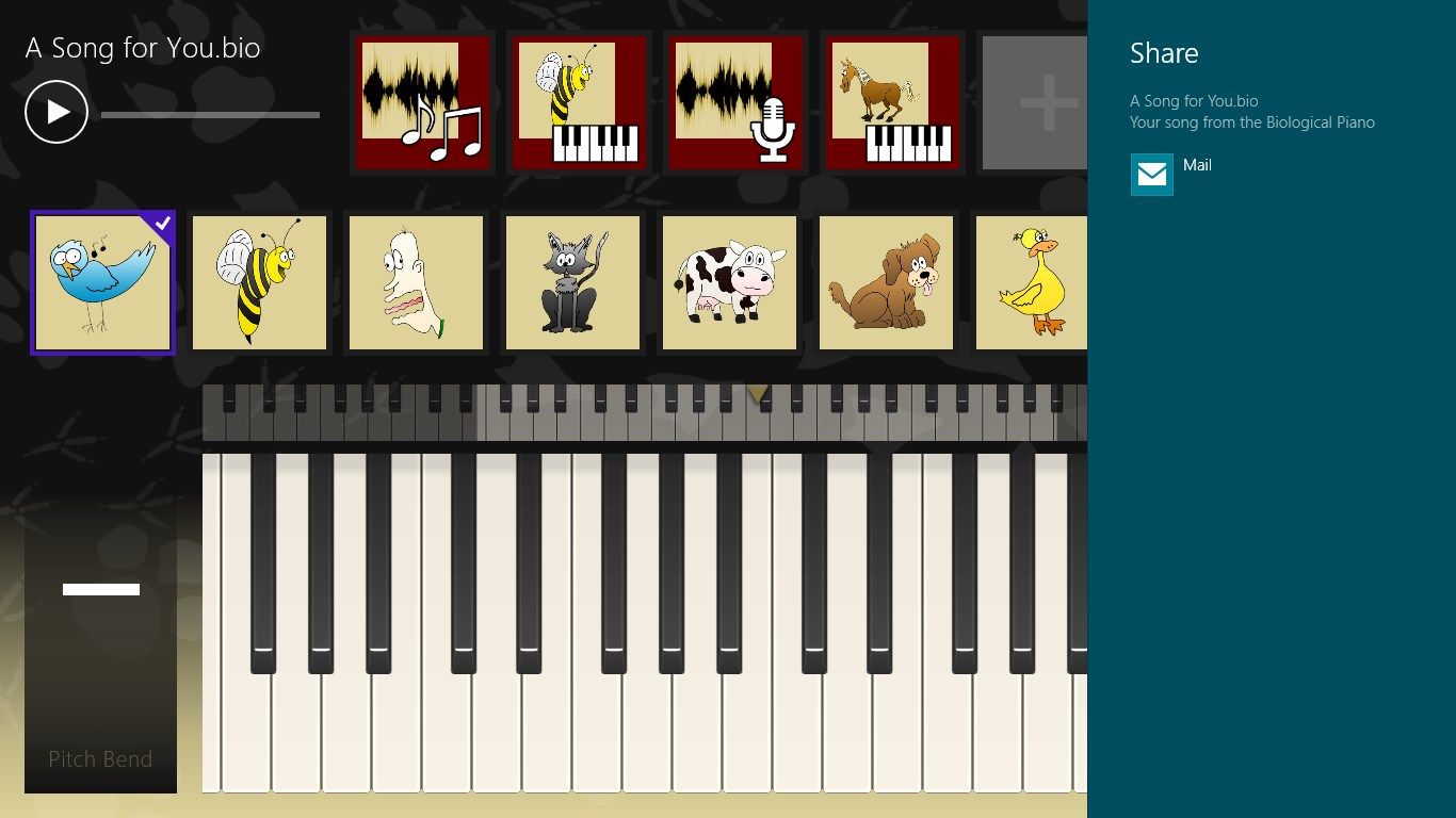 Share your compositions via the Windows share charm