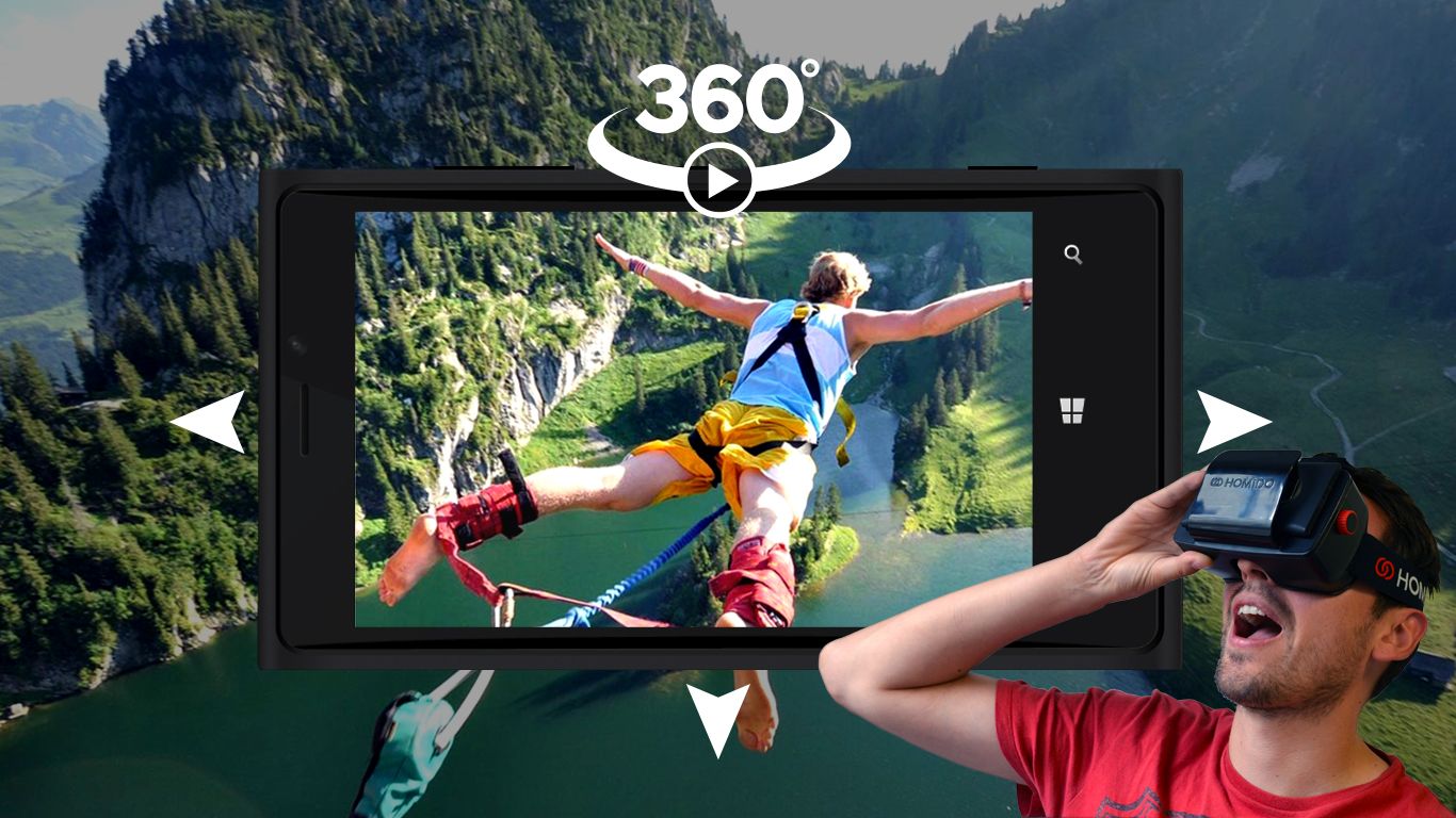 Video 360: watch a video by controlling the video camera or with your VR headset