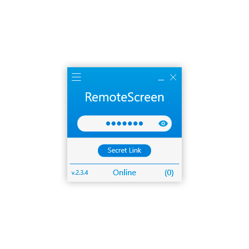 Main RemoteScreen window.