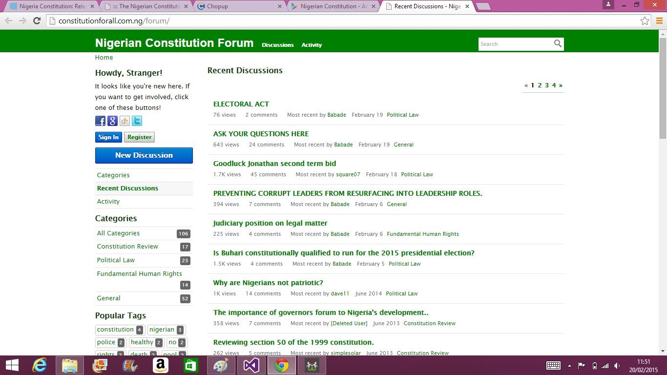 Online forum for questions and discussions around the Constitution