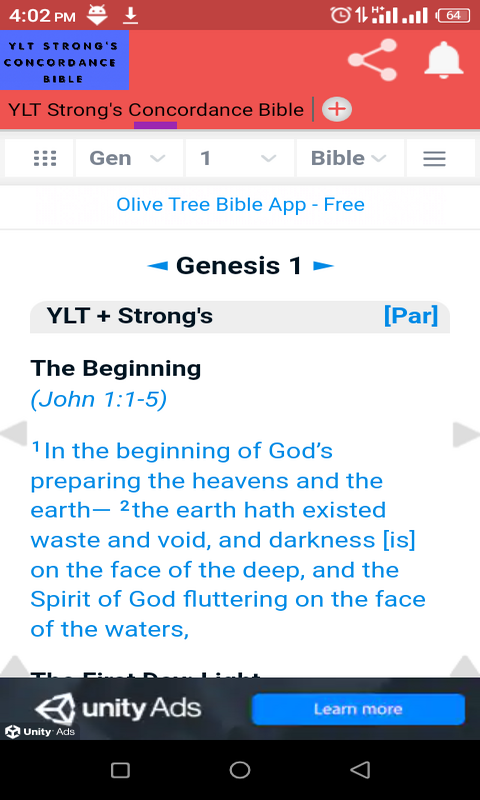 YLT Strong's Concordance Bible
