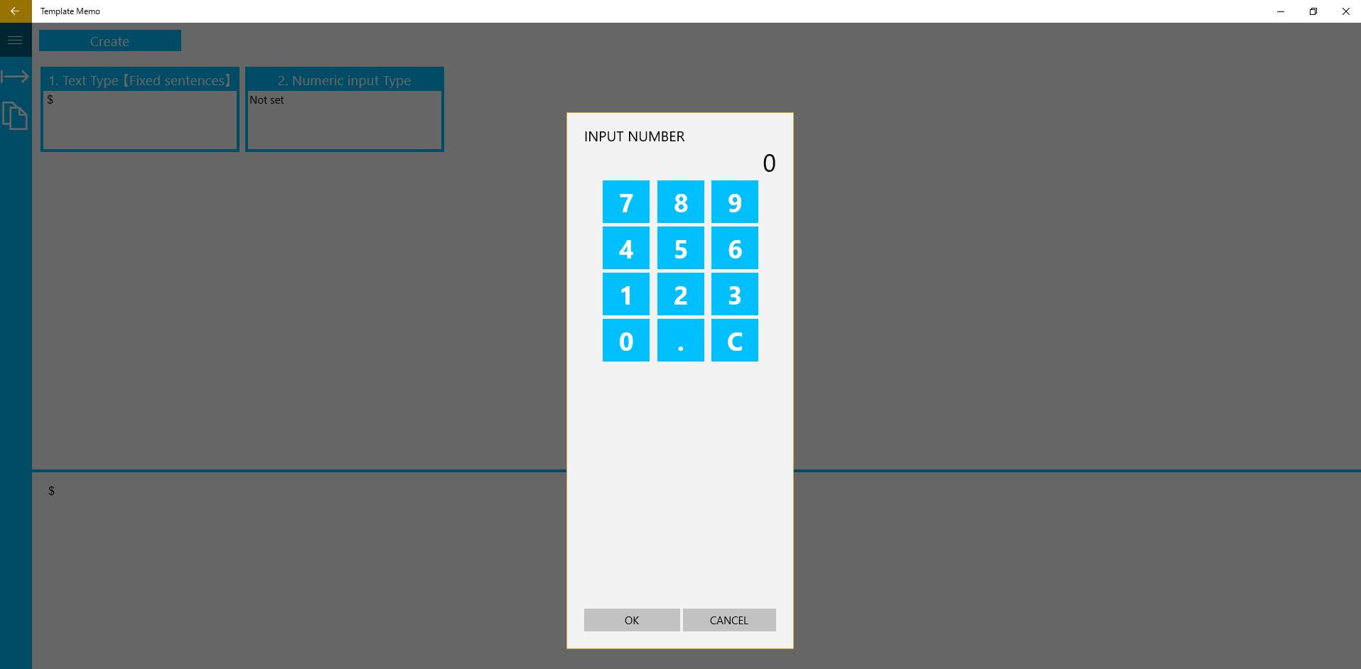 Numeric input Type
・ Calculator type input can be made when creating templates.