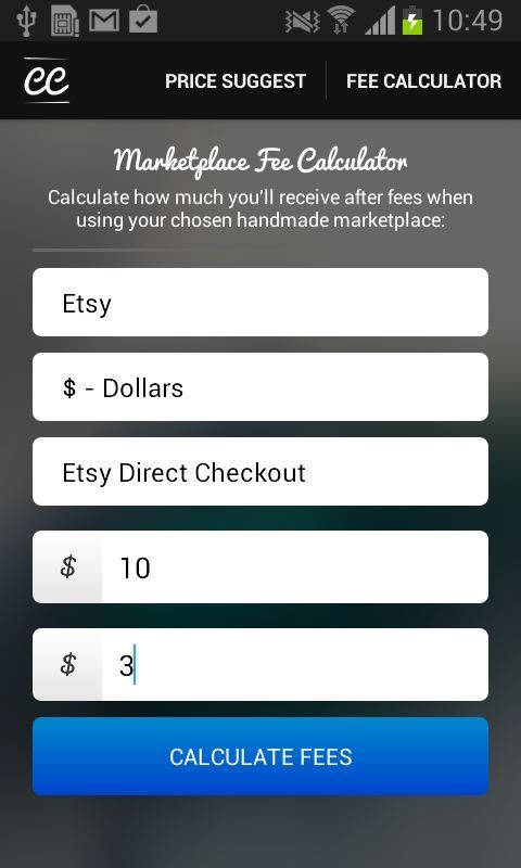 Crafts Calculator - Etsy Fees and Price Suggest
