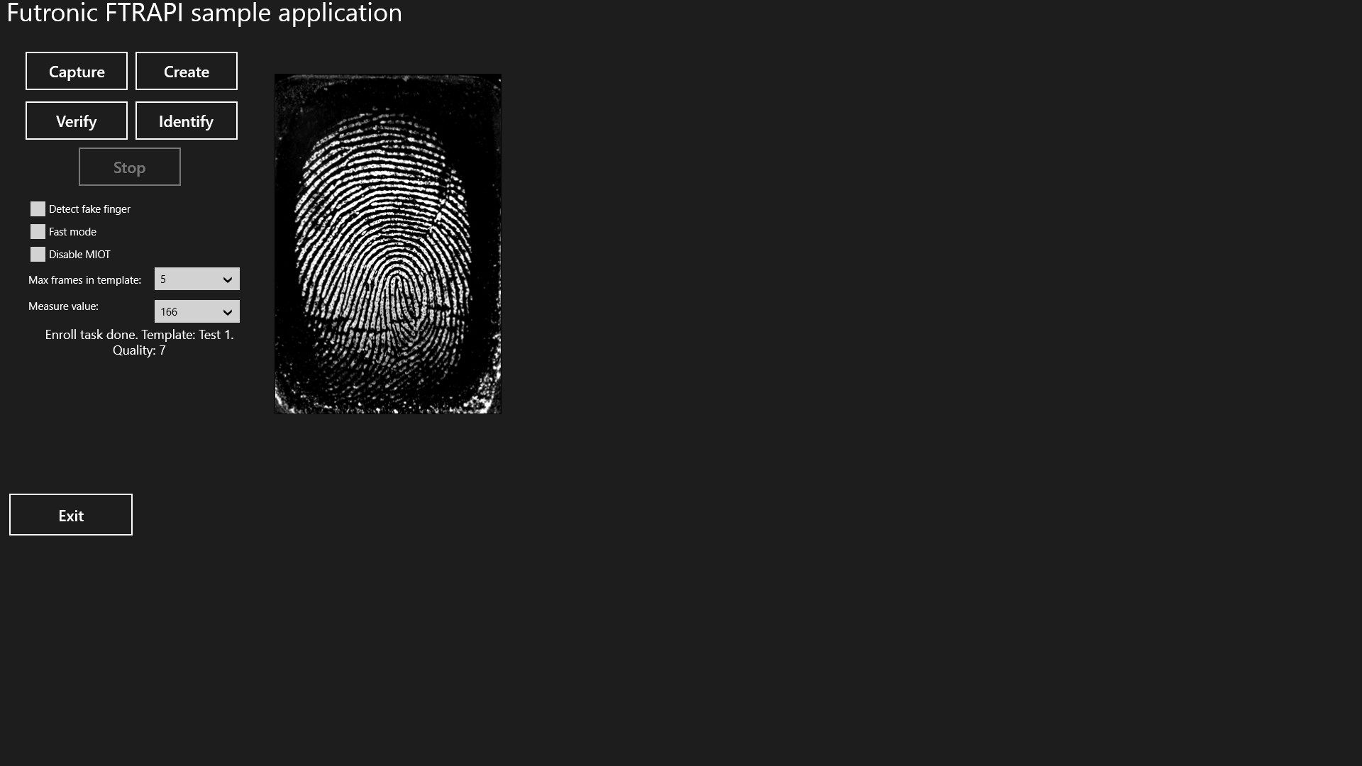 Enroll Fingerprint template
