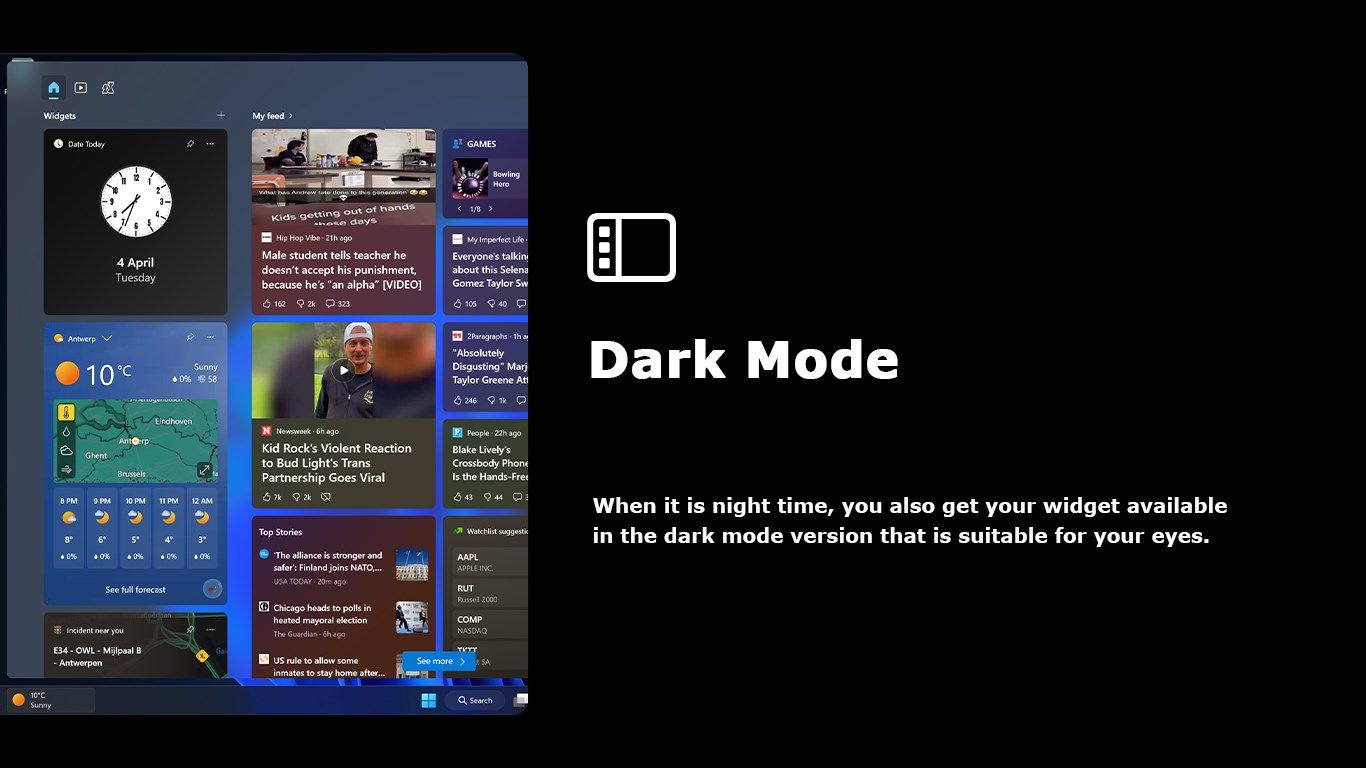 Dark Mode version of the Date Today widget
