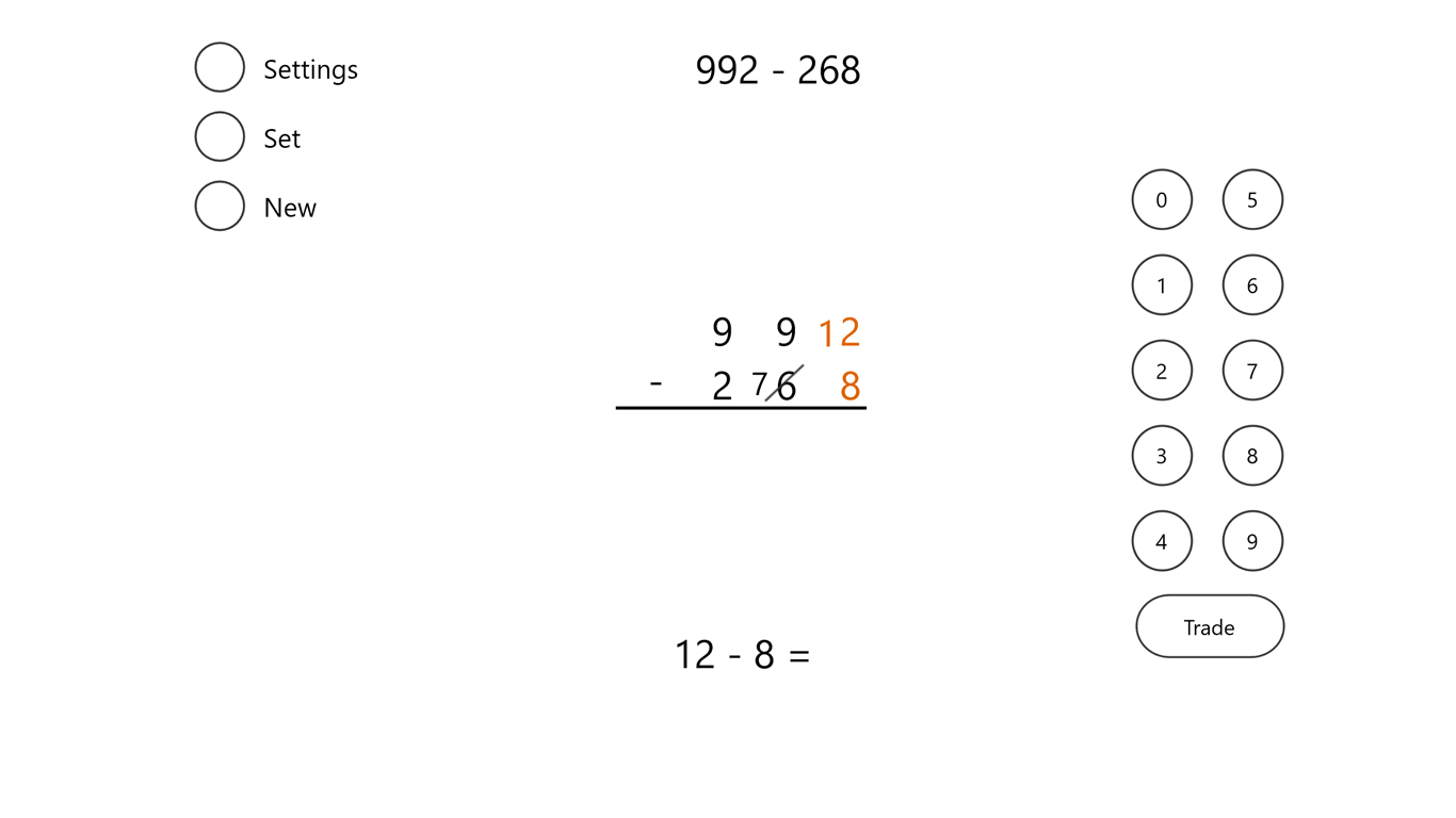 An app for learning and teaching the equal addition subtraction method.