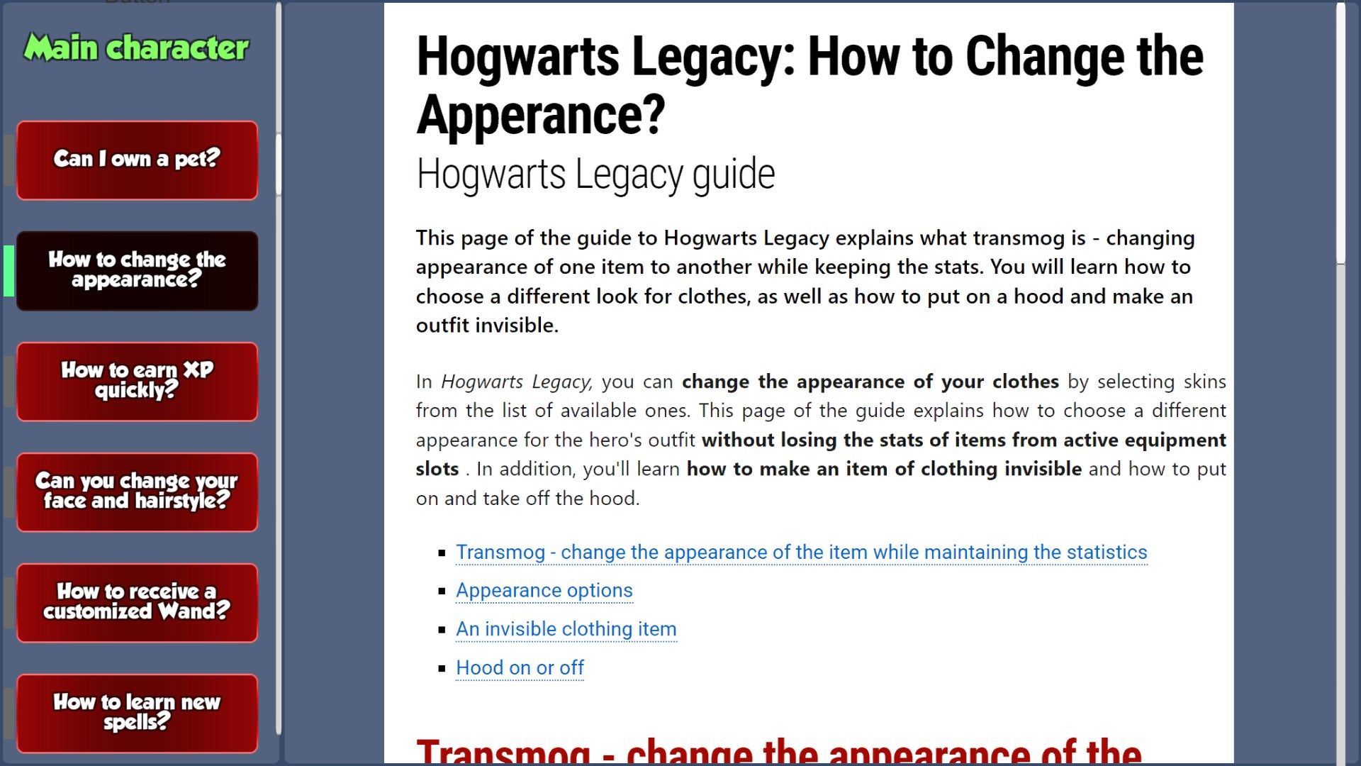 Guide For Hogwarts Legacy