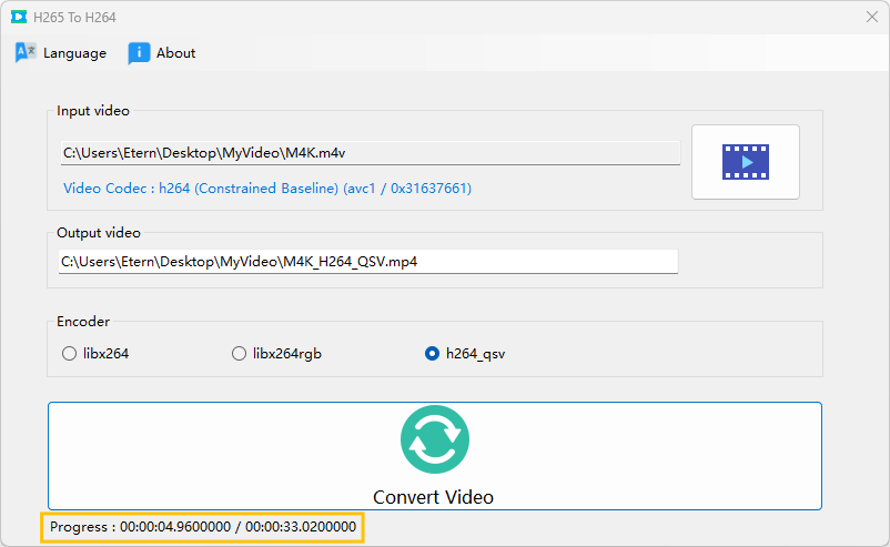 H265 to H264-HEVC file converter