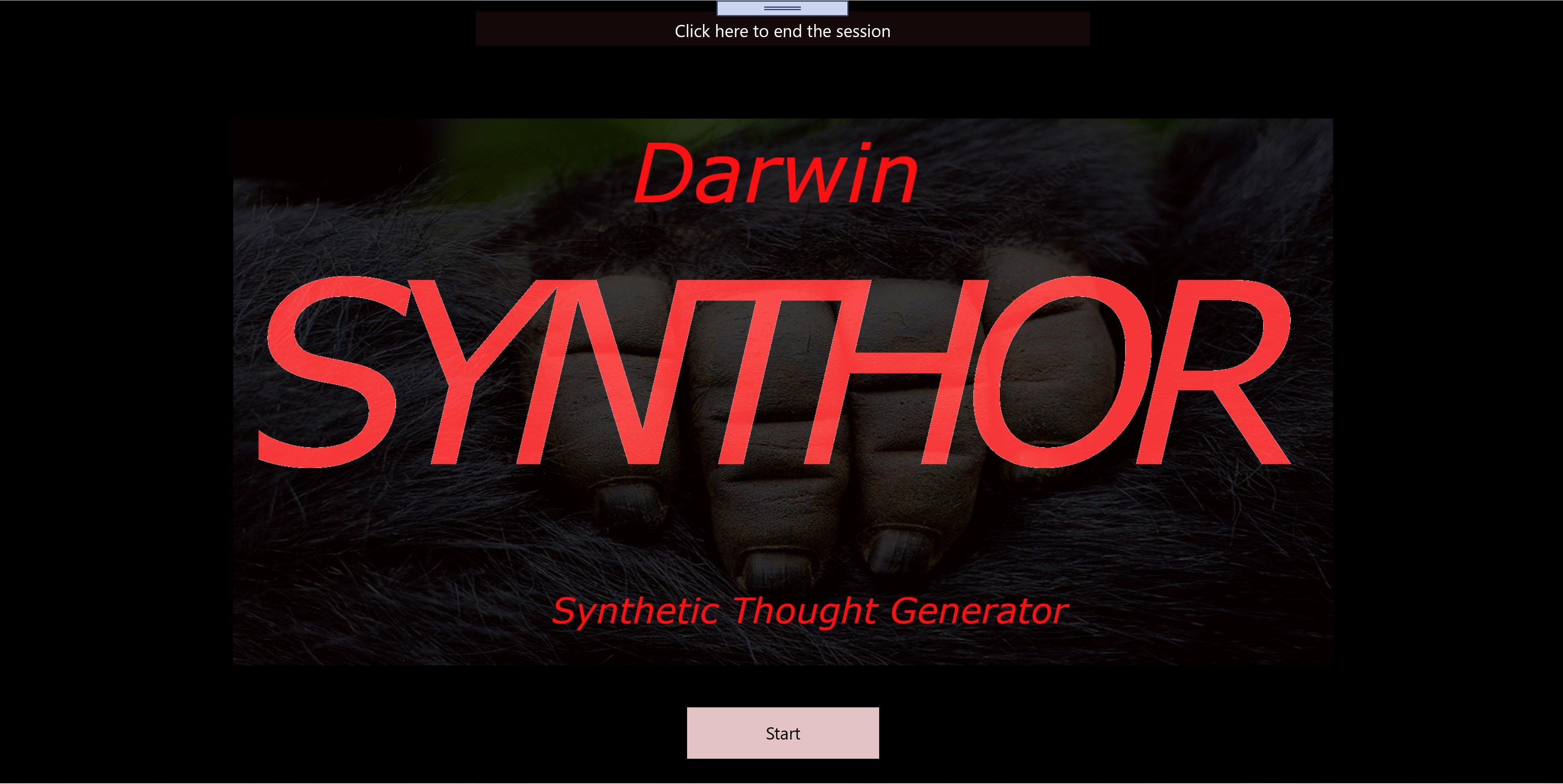 Opening screen of the Synthor.