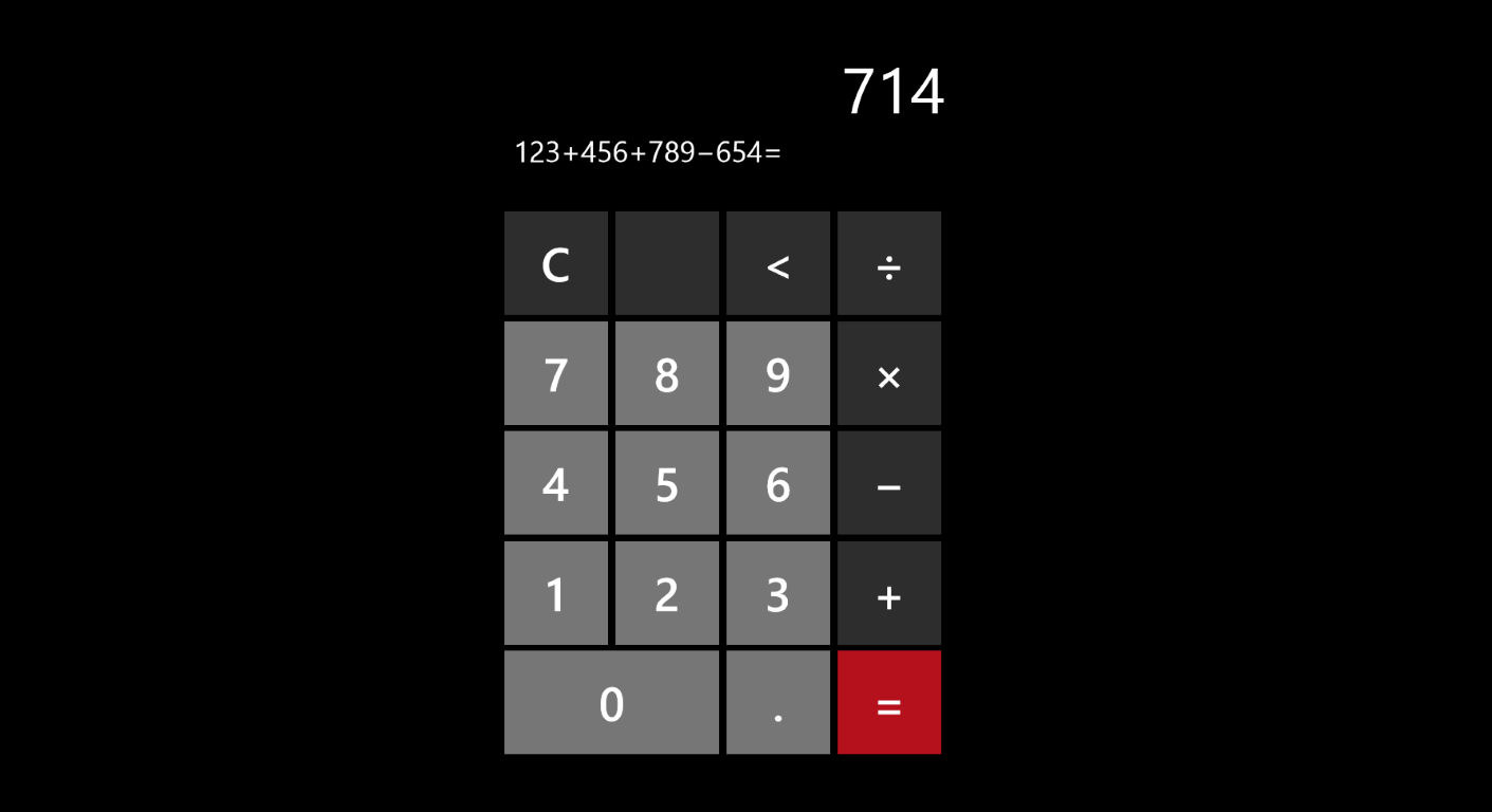 Calculator - you can see all you typed, and can undo