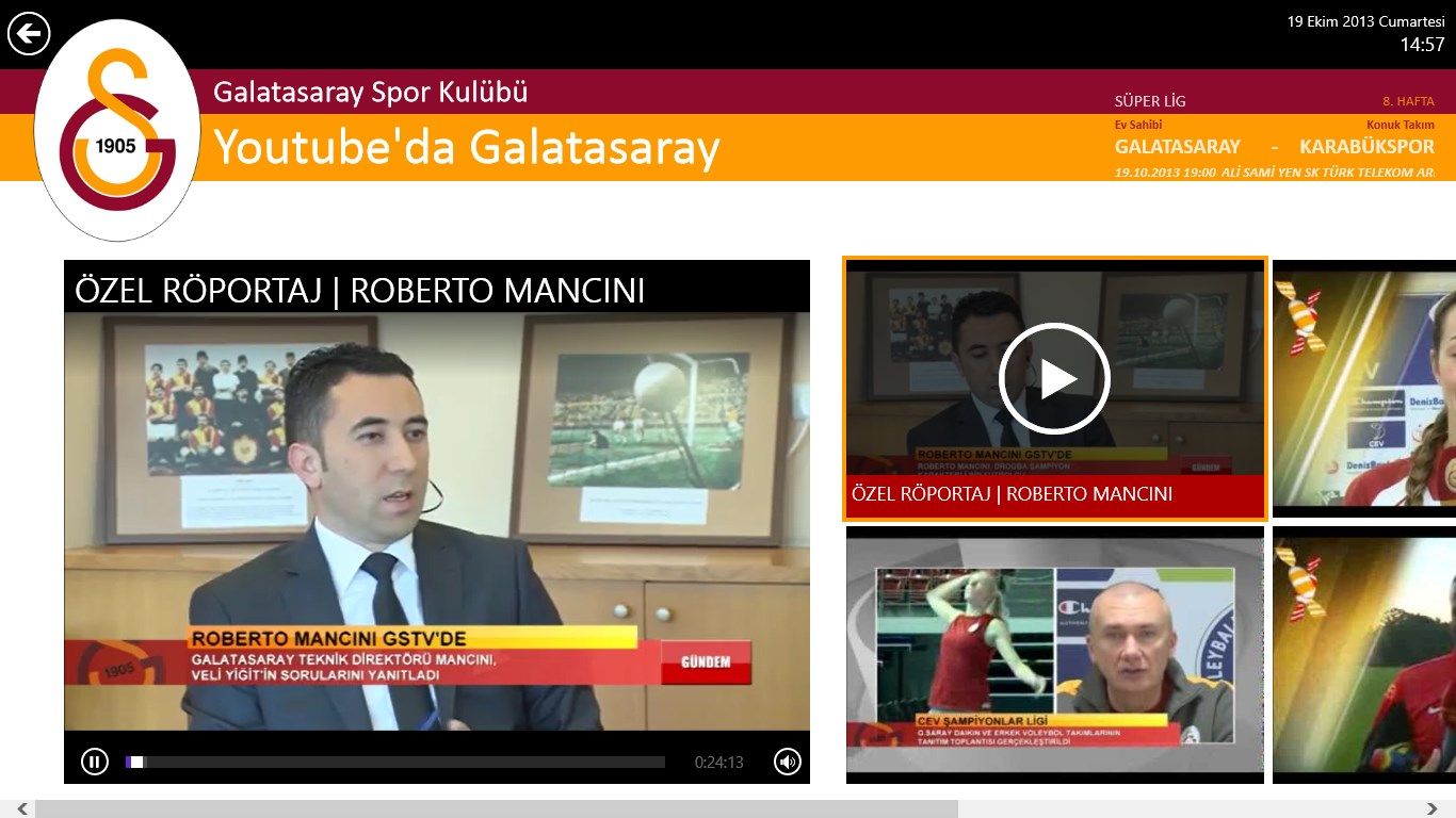 Youtube'daki Galatasaray SK ile ilgili videoları buradan izleyebilirsiniz.