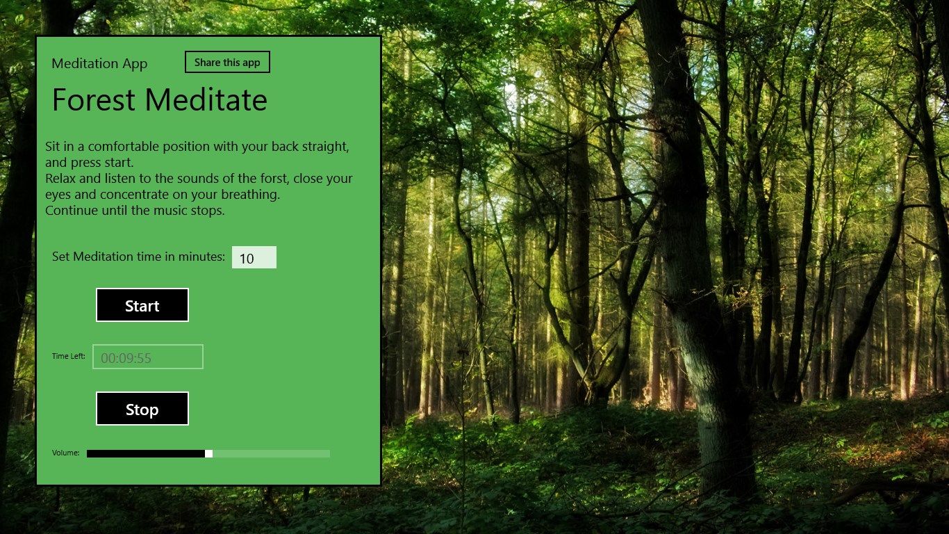 Forest Meditation app