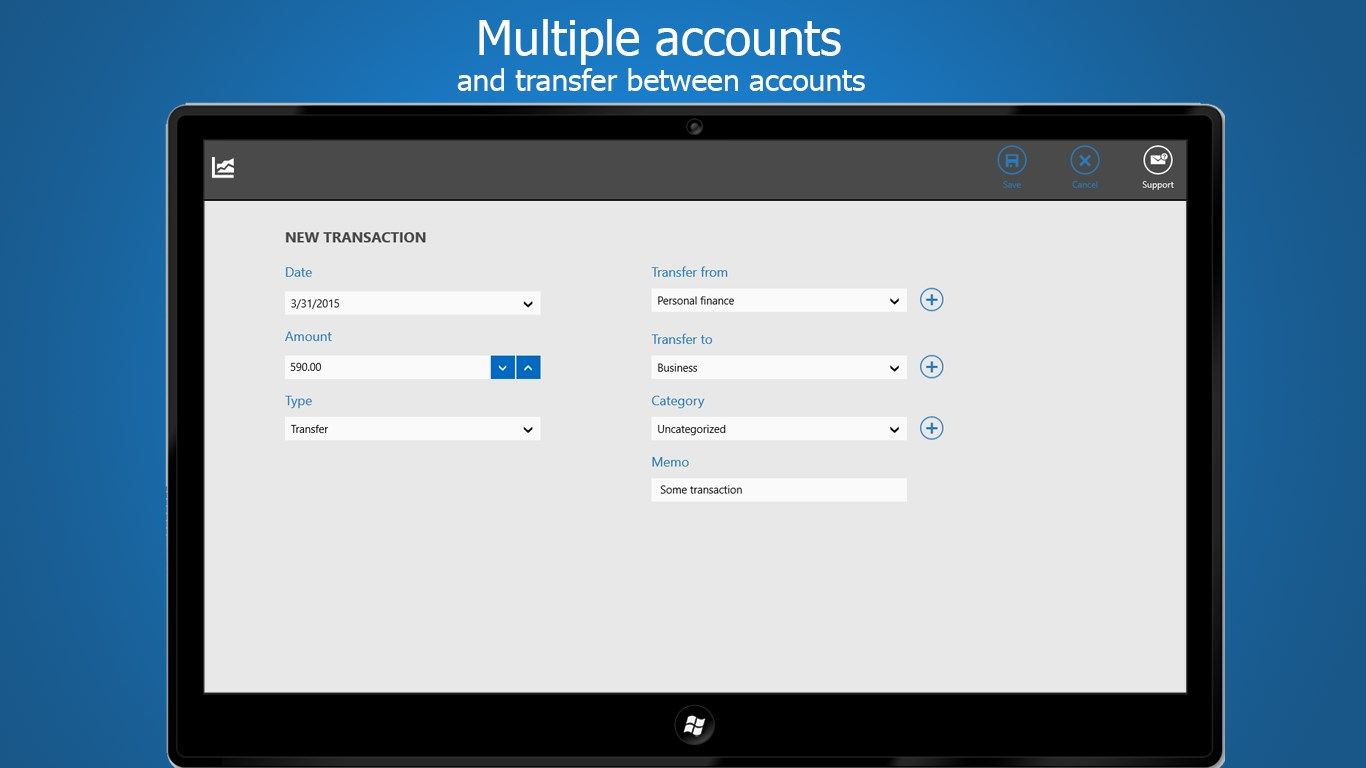 Multiple accounts and transfer between accounts