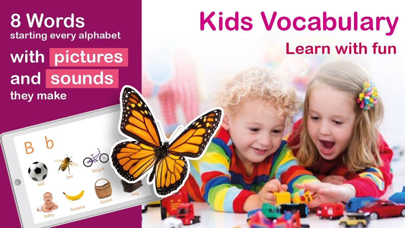 ABC Alphabet Vocabulary Words for Kindergarten and Preschool Kids.