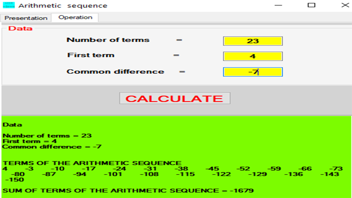 ARITHMETIC SEQUENCE