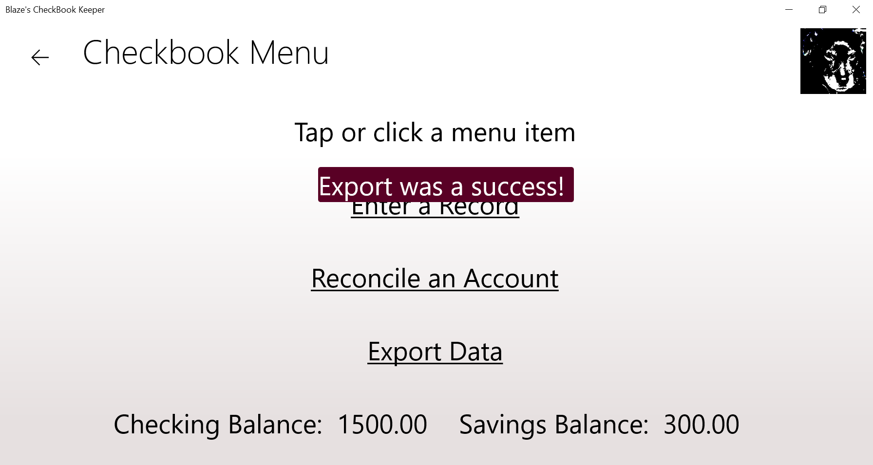 Export data success notification