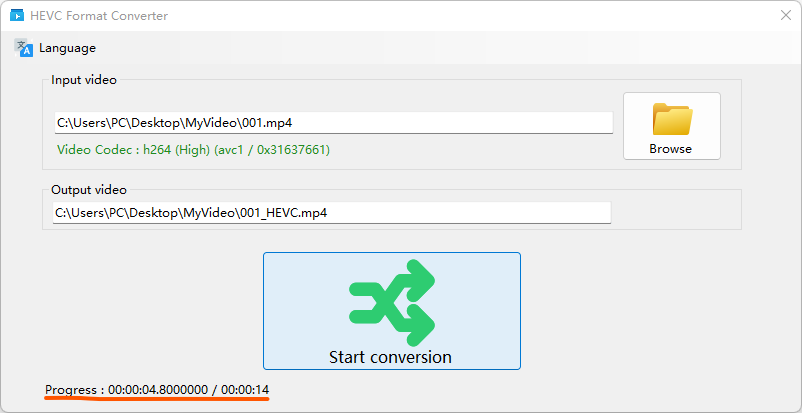 HEVC Format Converter - H.265 Video Codec
