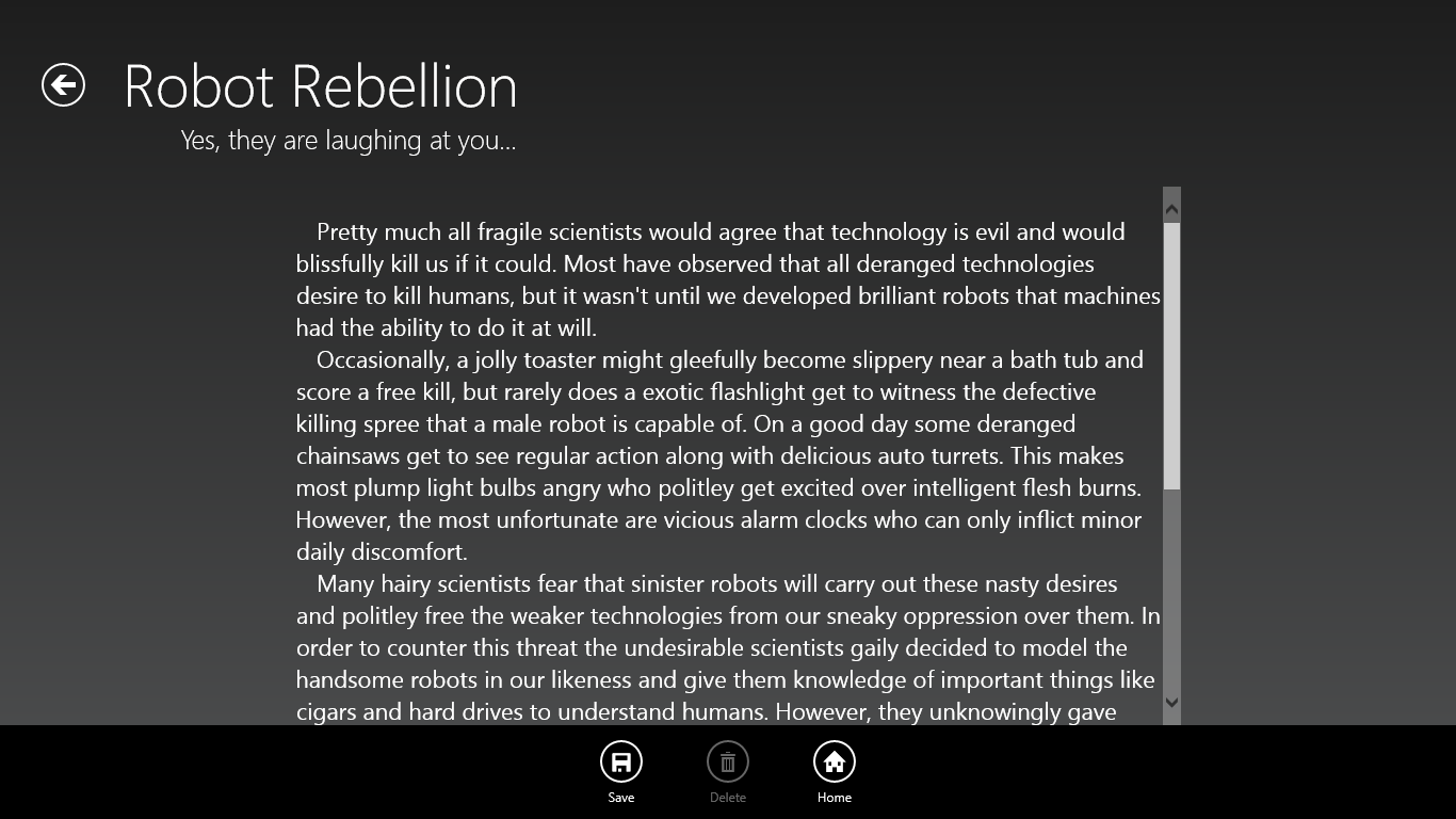 Sci-fi stories like "Robot Rebellion" take you on funny tales of how the world might end.