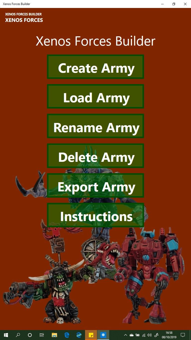 Create, load, delete an army