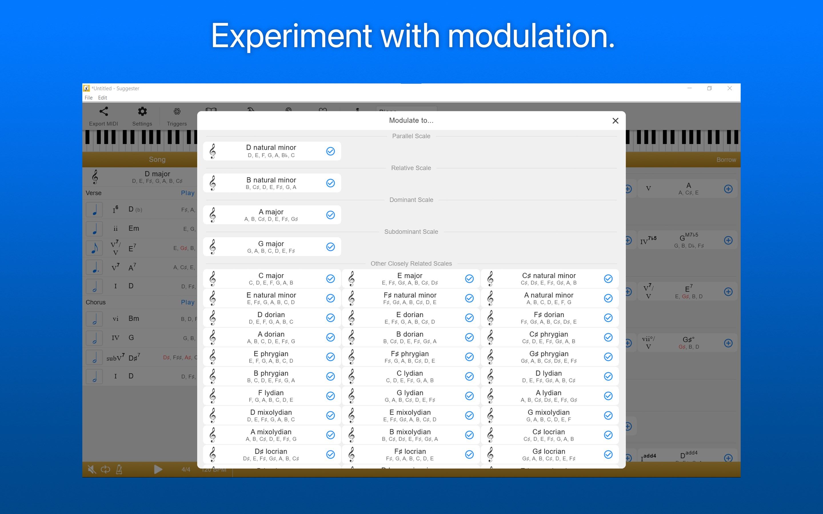 Suggester : Chords and Scales