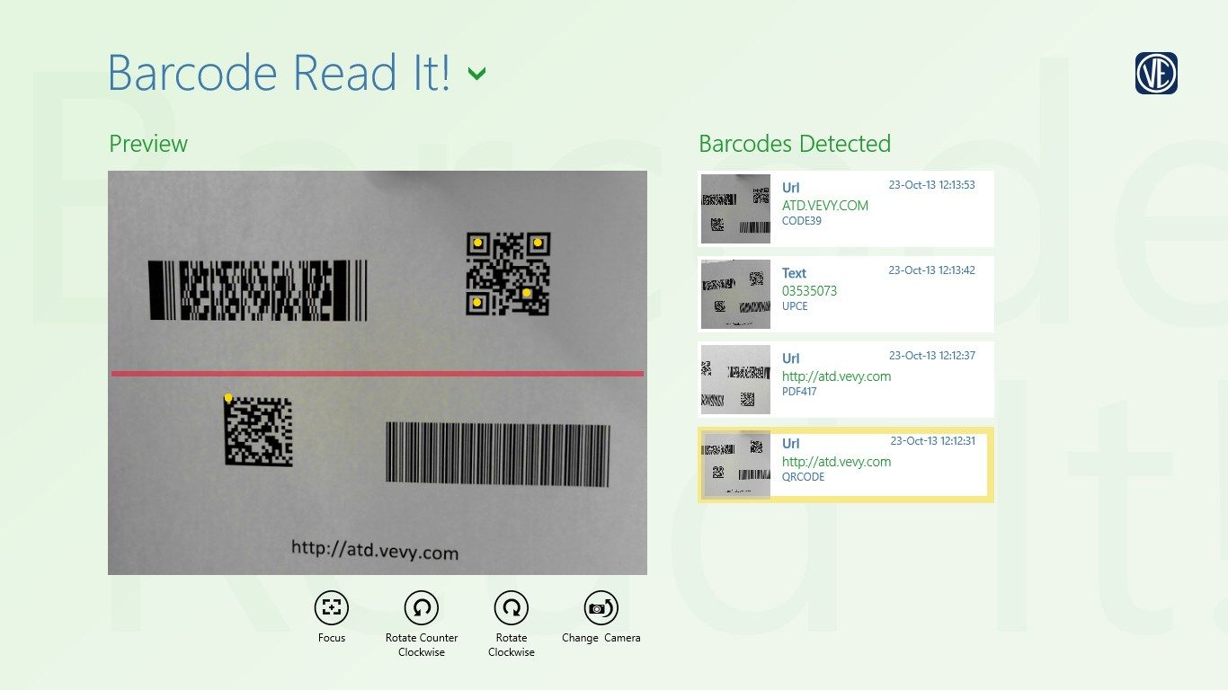 Continuous barcode reading from video stream and detection points