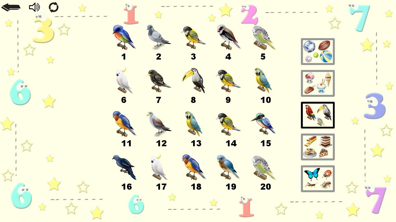 Count to 20 - select objects/animals you want to count; there is something for everyone!