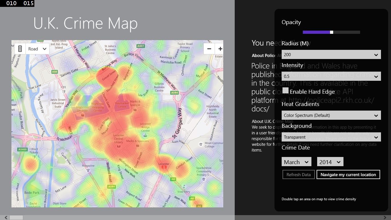Crime density and heat maps