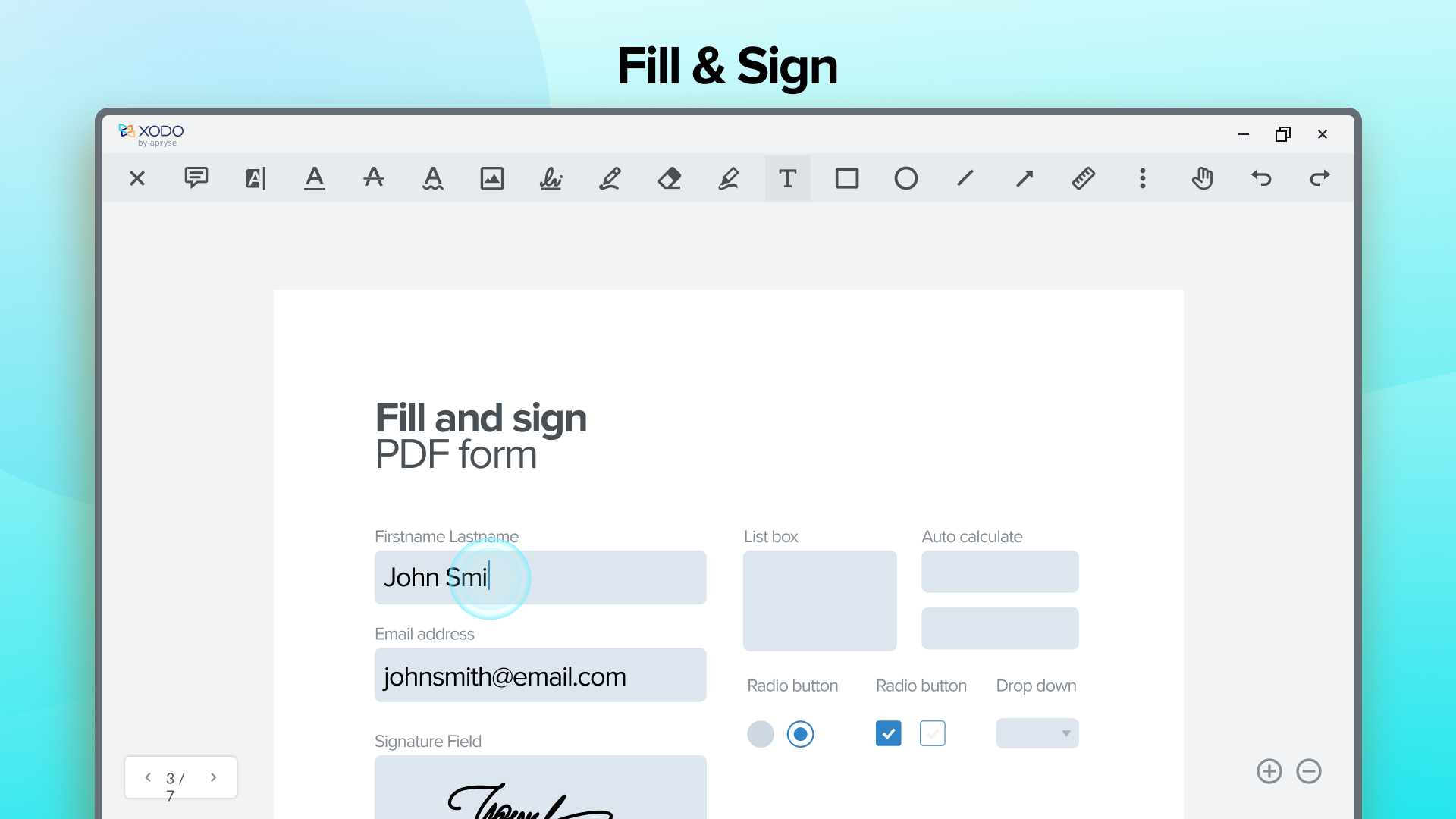 Fill in PDF forms and Sign
