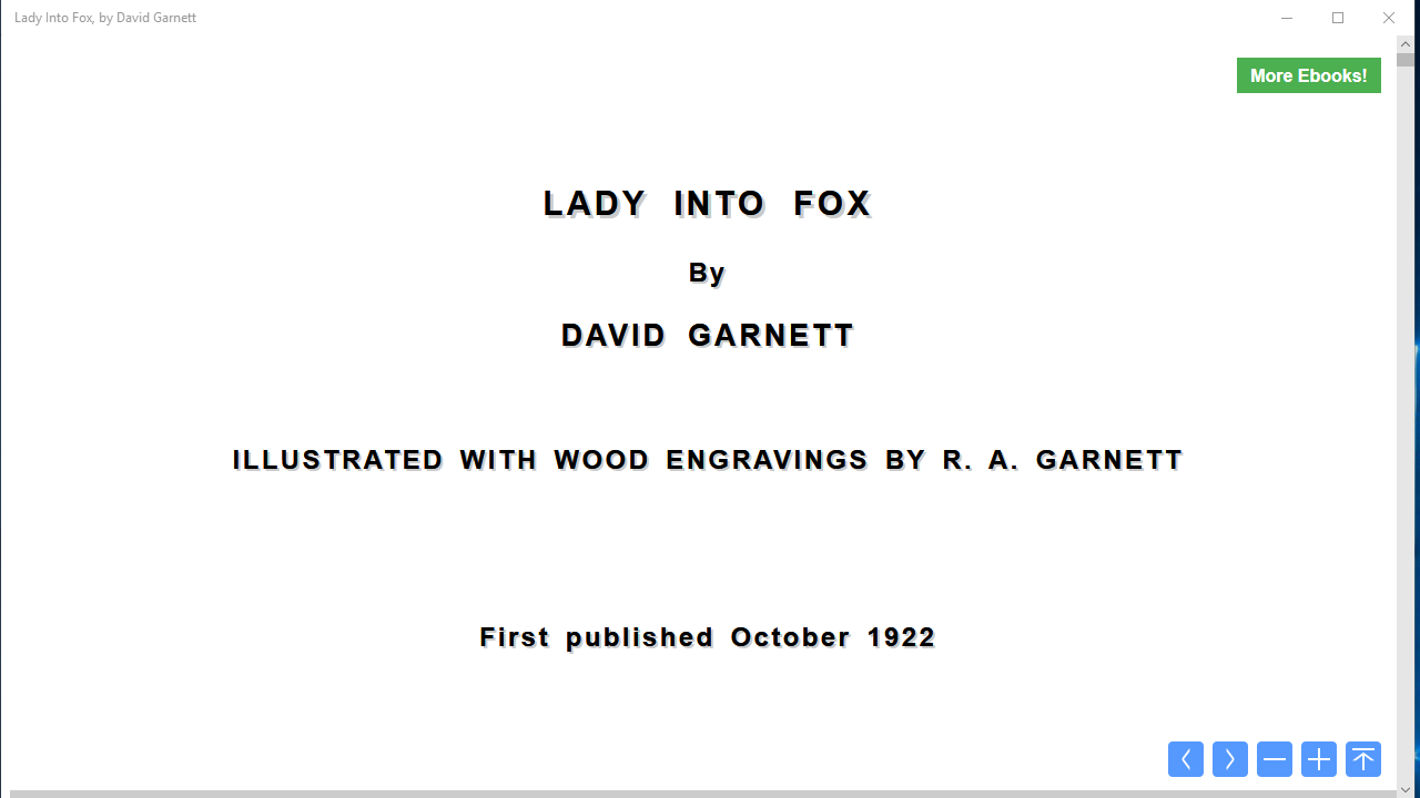 Lady into Fox, by David Garnett