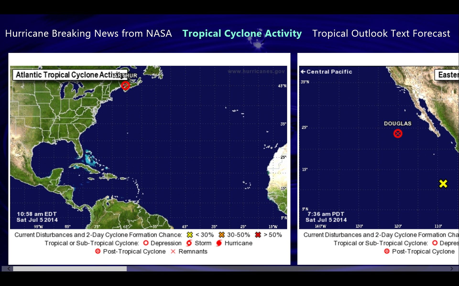 Tropical Cyclone Activity - Atlantic and Pacific Basins