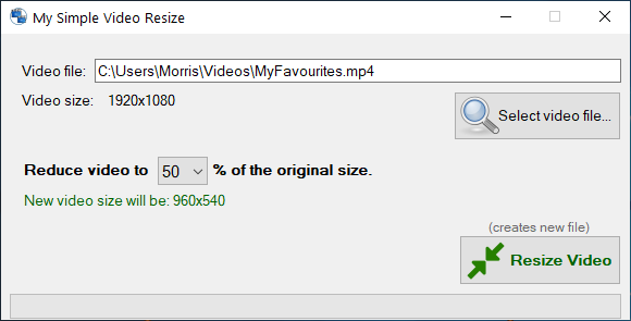 My Simple Video Resize