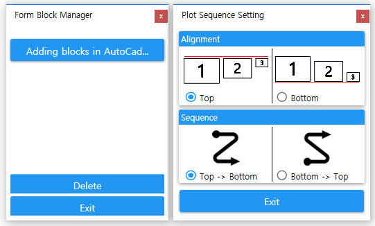 Select Block, Sequence Setting