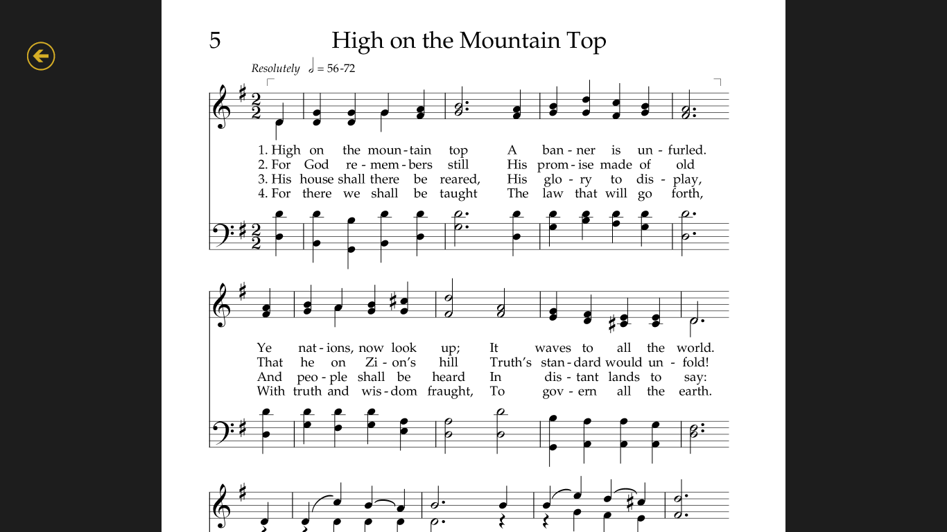 View hymns with notes.