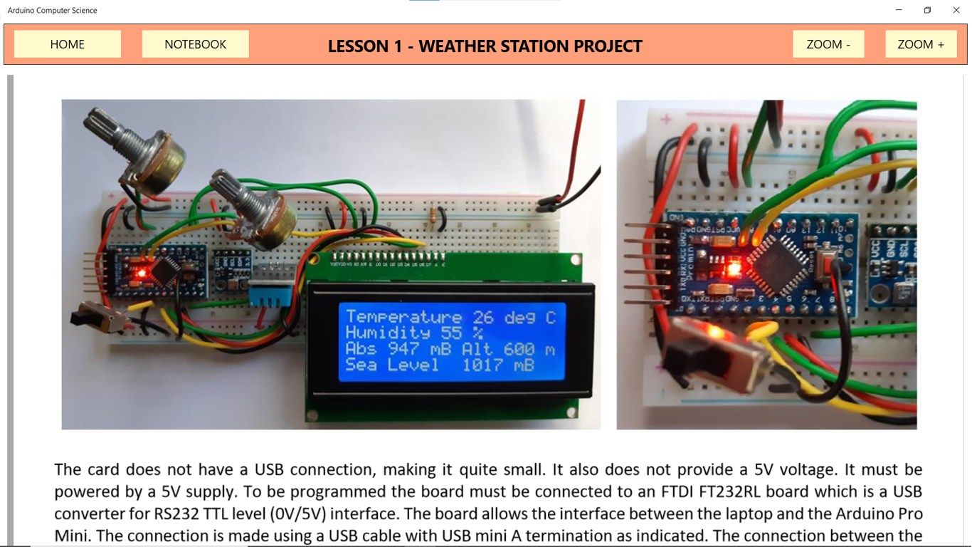 Example of using an Arduino compact board.