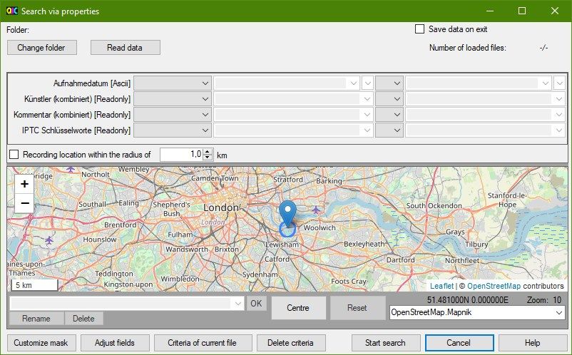 Search via meta data and recording location