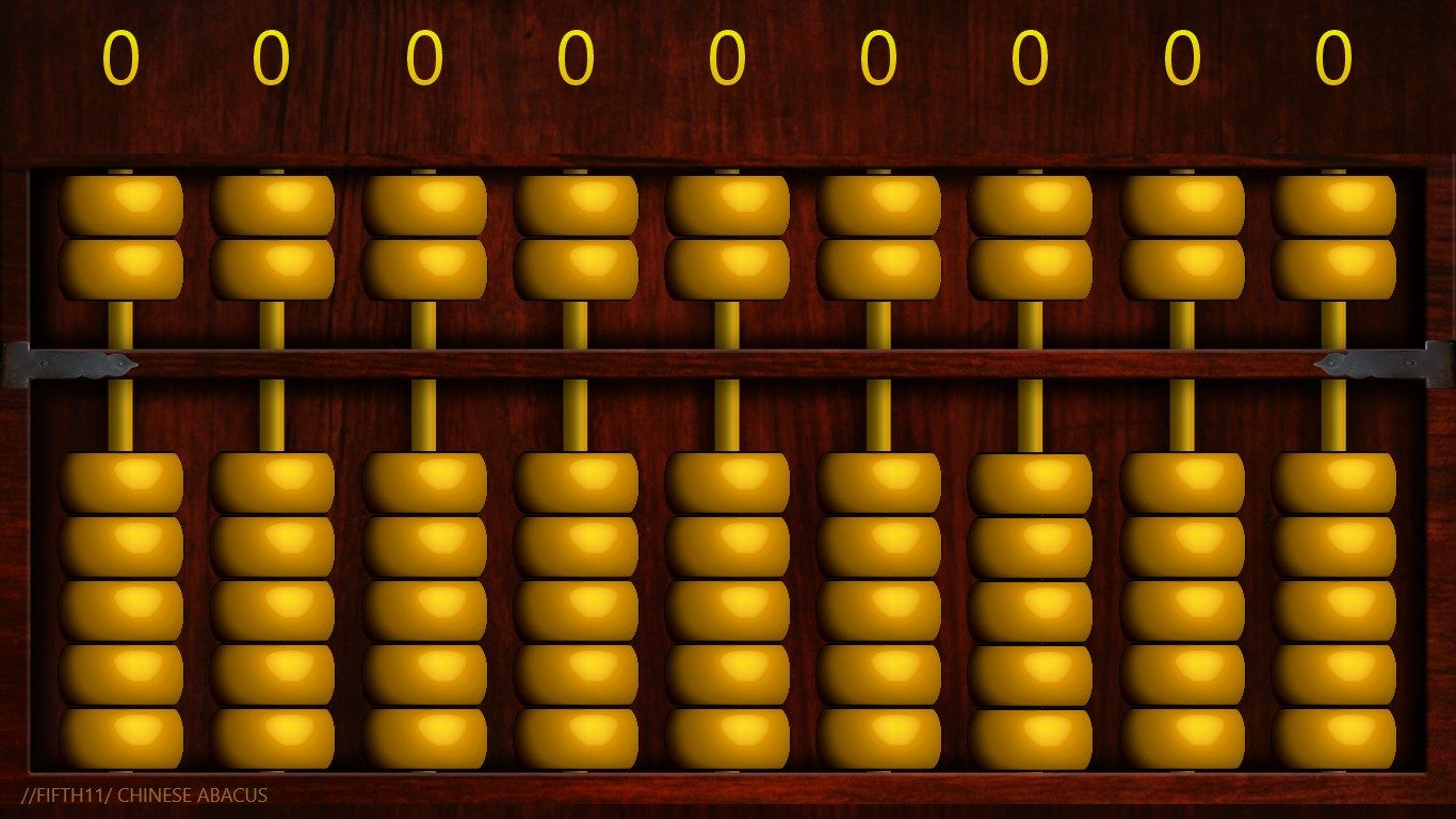 Chinese Abacus. (Can change between Japanese and Chinese abacus)