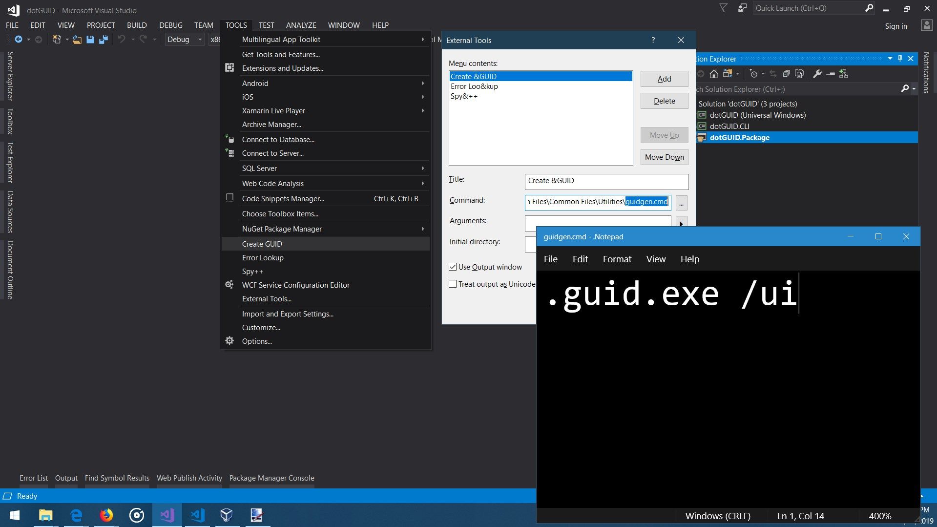 Replace old GUIDGEN.exe in Visual Studio