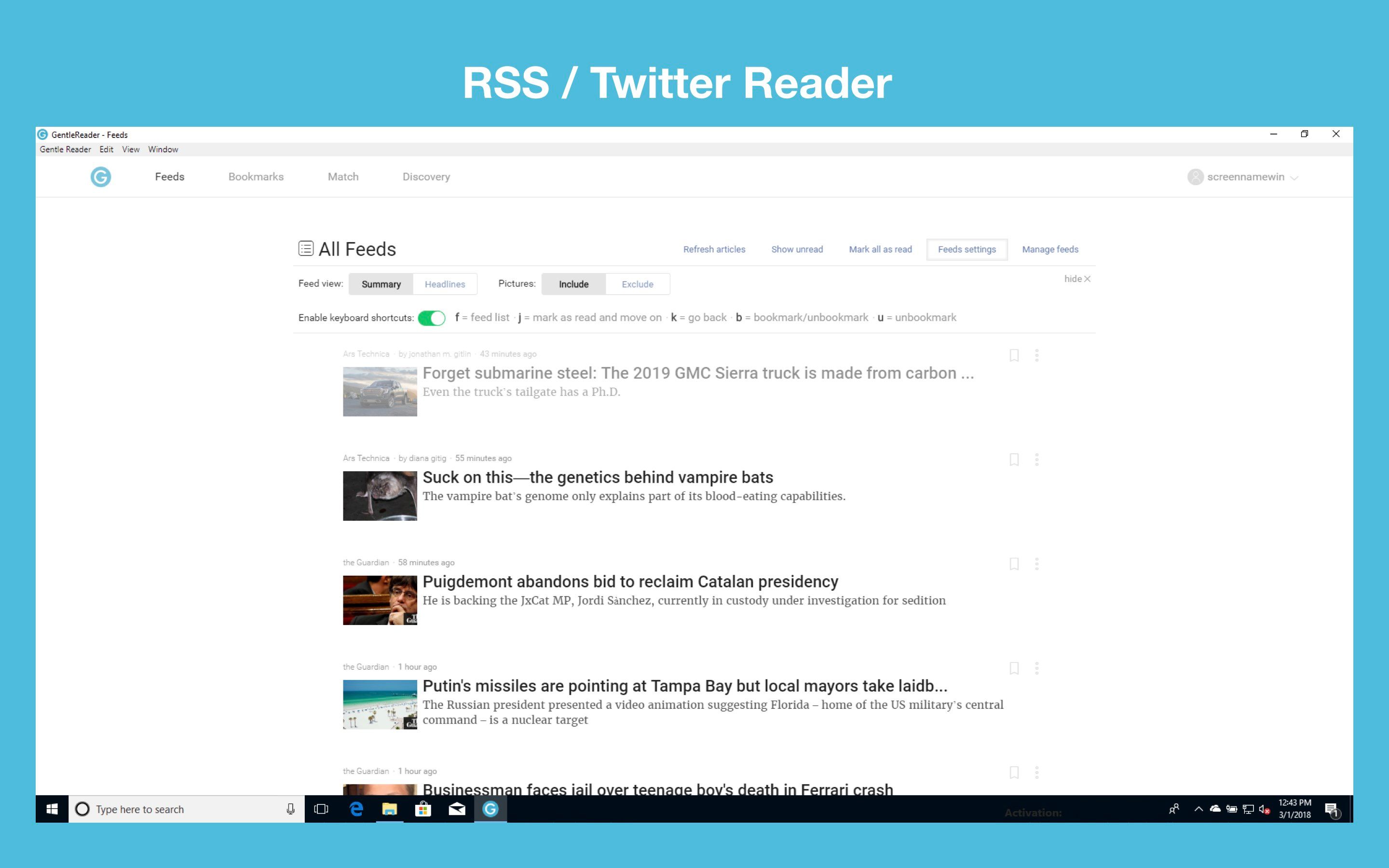 RSS / Twitter Reader