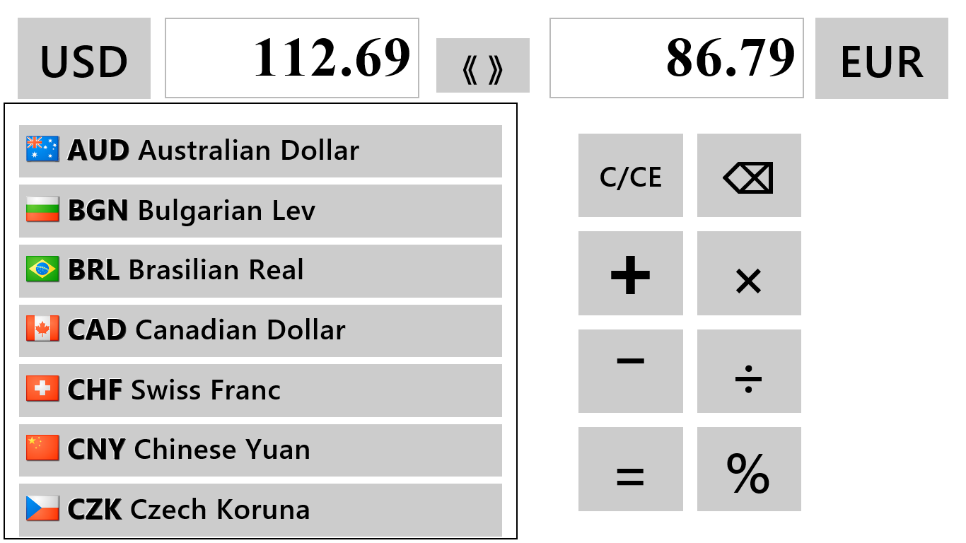 Currency selection