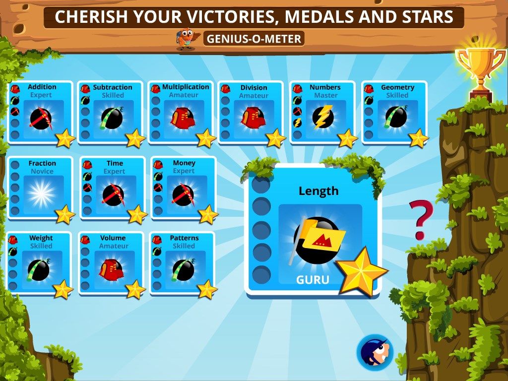 Collect all the medals and start in your Genius O Meter