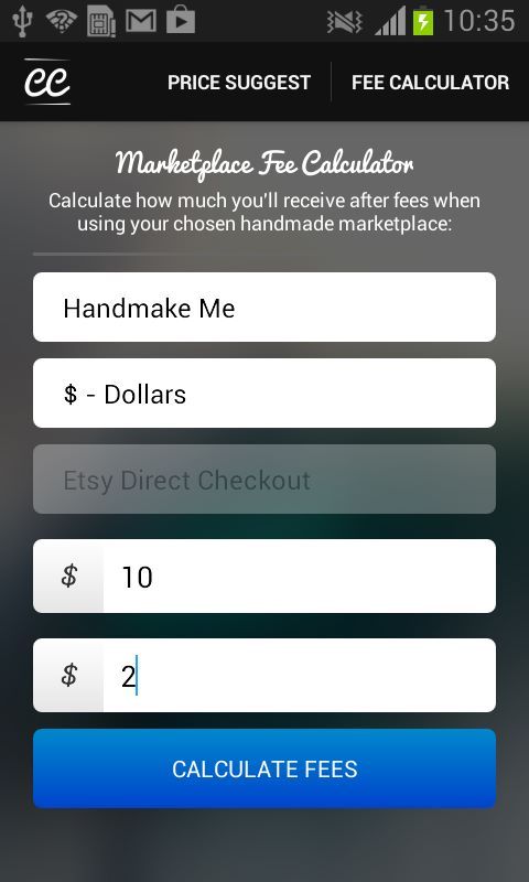 Crafts Calculator - Etsy Fees and Price Suggest