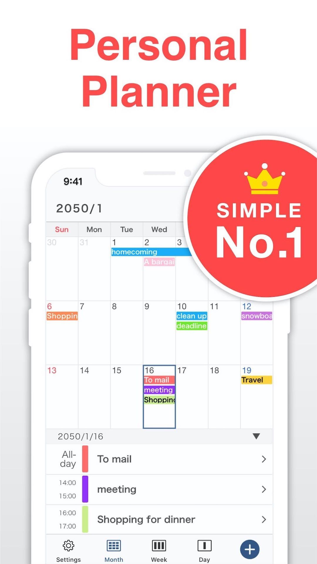 Simple Calendar - Easy planner