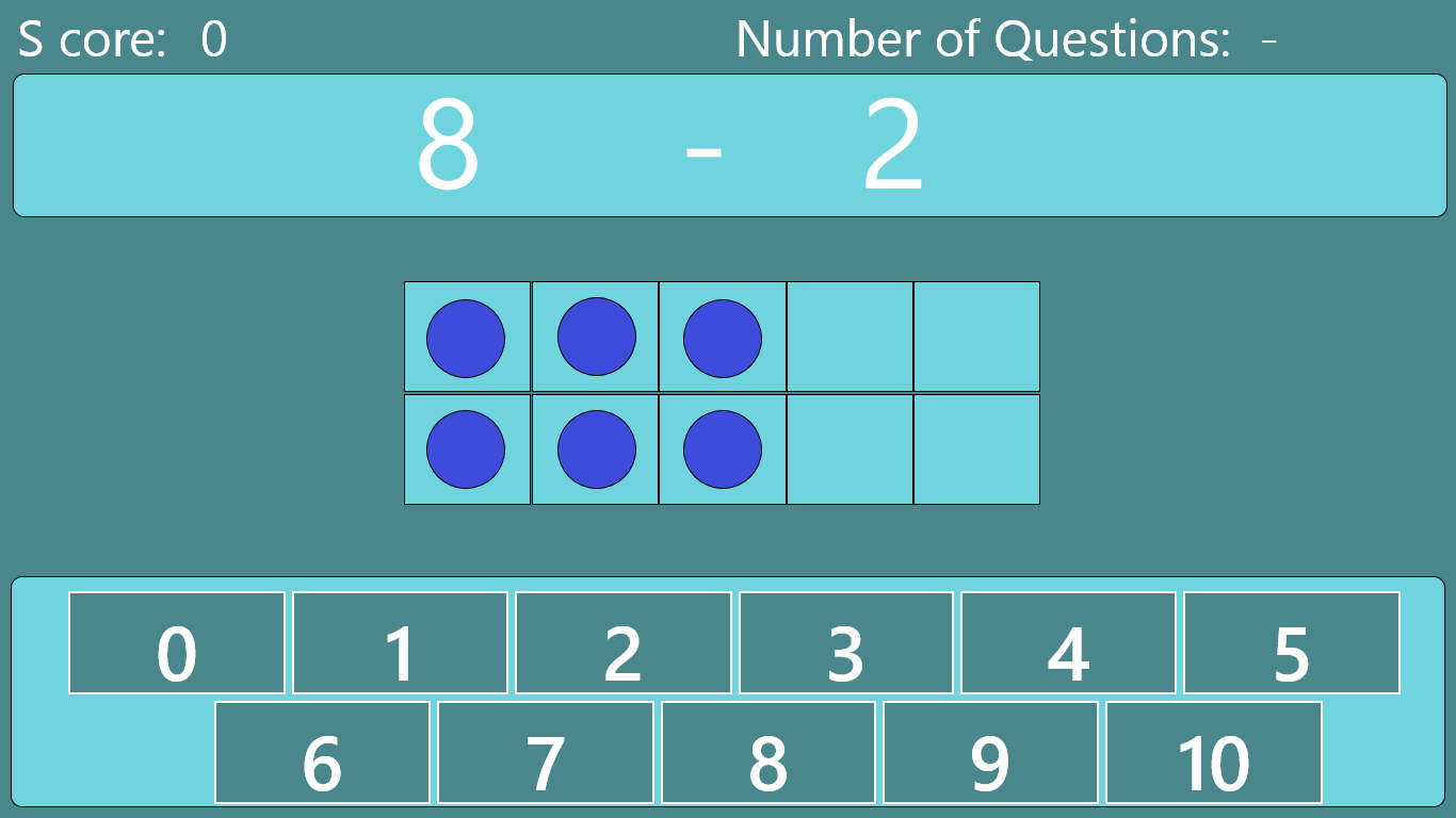 In Level 1, Tap the counters to subtract