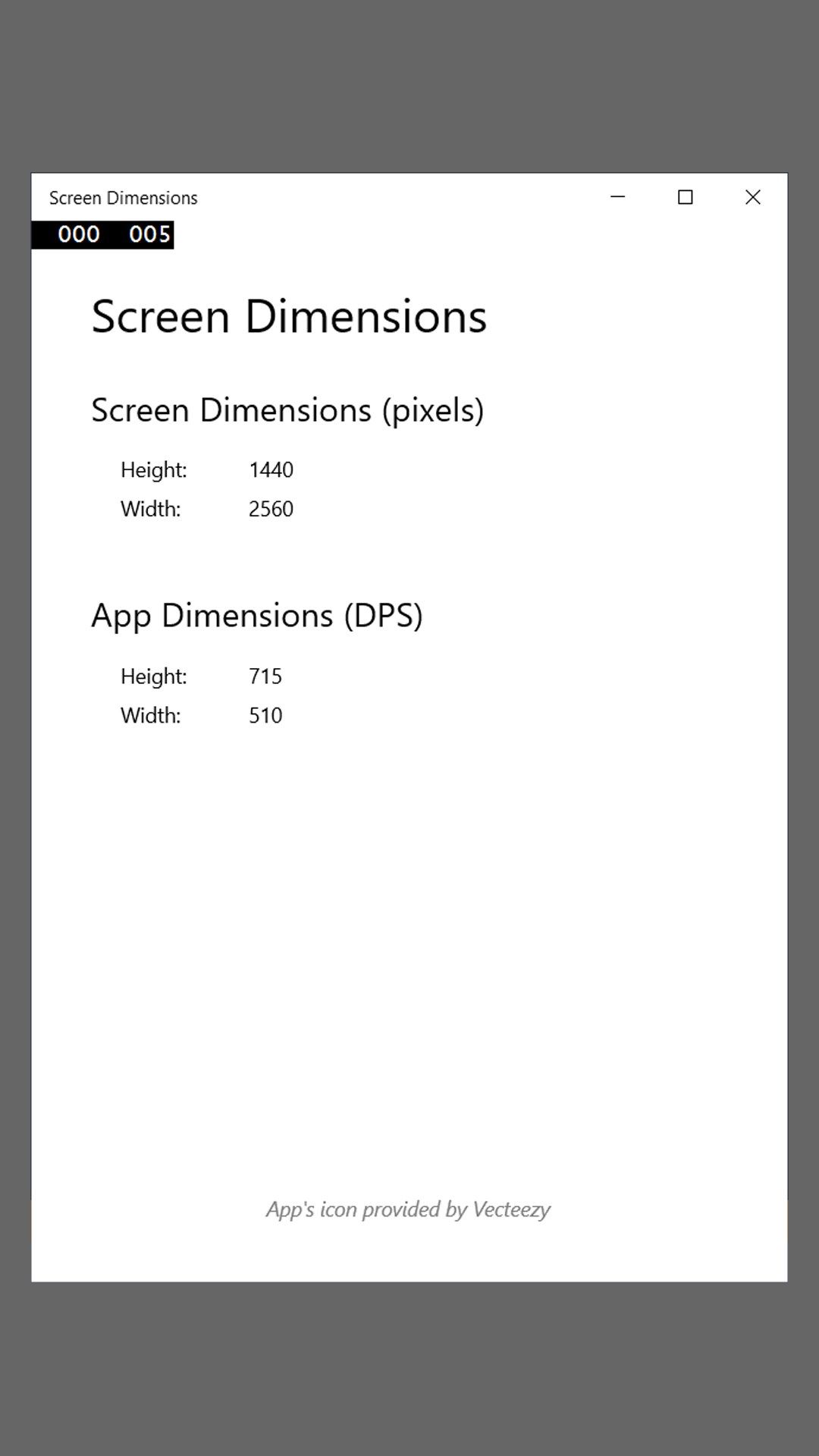 Screen Dimensions